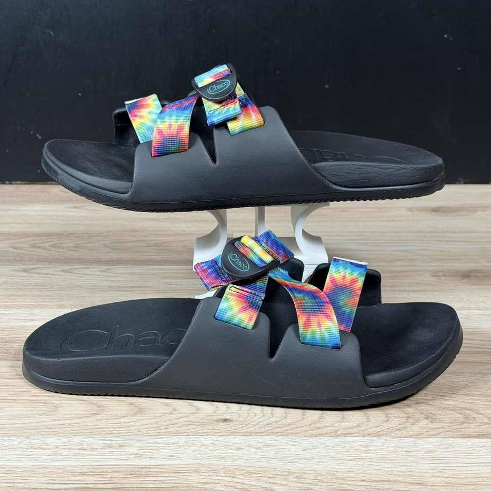 Chaco Chillo Sandals Mens Size 12 Black Tie Dye Slide Slip On Straps Gorpcore